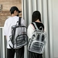thumbnail image 5 of Wzzjkit 3PCS Clear Backpack with Waterpoof PVC Plastic Material, Heavy Duty Clear Backpack with Ruggedly Reinforced Shoulder Straps, Clear Bookbag for School Work,Women Men, 5 of 6