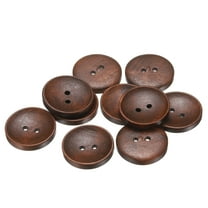 Uxcell 10pcs 40L Wooden Sewing Button 1"(25mm) 2 Holes Wood Round Craft Replacement Buttons for Clothing DIY Crafts Decoration, Medium Brown