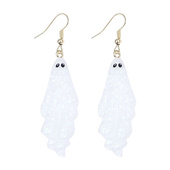 Halloween Ghost Skull Dangle Earrings for Women Lightweight Spooky Jewelry, Cute Halloween Accessories Party Dress Gift, Festive Drop Earrings for Halloween Holiday Decor 0.7x1.7 Inch