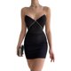 thumbnail image 1 of VISgogo - Vestido ajustado de verano para mujer, color sólido, sin mangas, sin espalda, con cadena, para discoteca VISgogo moda, 1 of 9