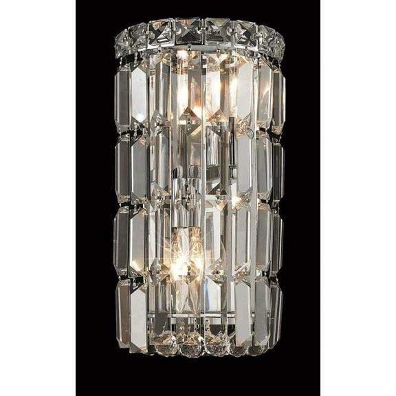 Two Light Wall Sconce-Chrome Finish-Royal Cut Crystal Type Bailey Street Home 390-Bel-3336029