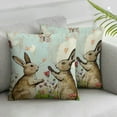 thumbnail image 2 of Nawypu  Happy Easter Bunny Flowers Throw Pillow Cover, Butterfly Rabbit Cushion Case Decoration for Sofa Couch&nbsp;2pc, 2 of 6