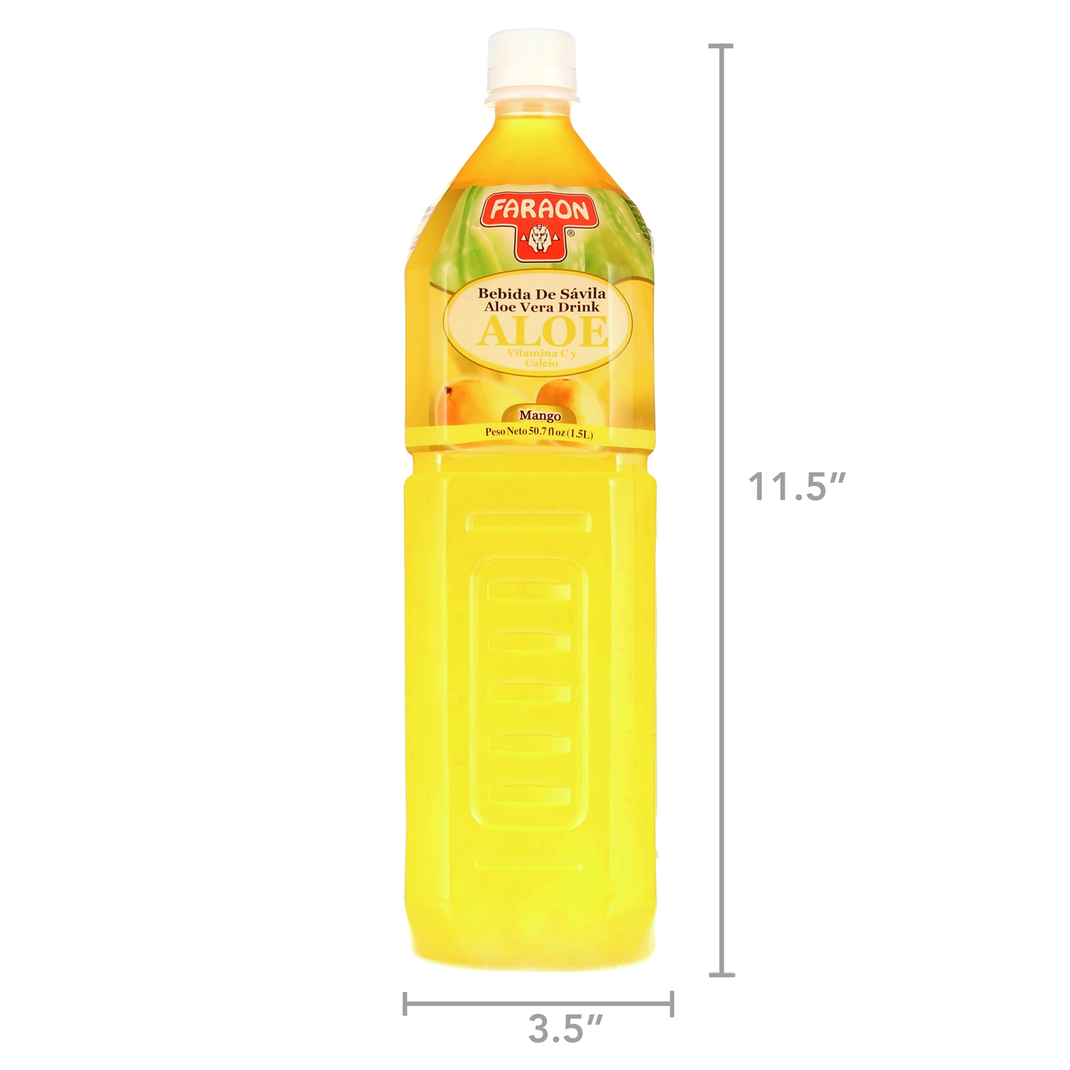 (3 pack) Faraon Aloe Vera Mango Flavored Drink, 50.7 oz