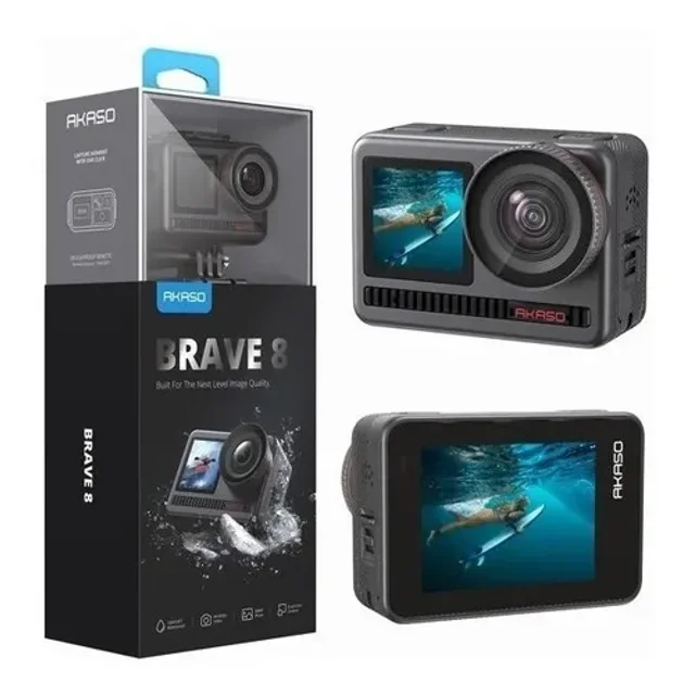 AKASO Action CAM 4K60FPS - Cámara subacuática (20 MP, 60 m, Resistente al Agua, estabilización Supersuave, Hielo 4.0, WiFi, Gran Angular de 150°, 4 Zoom, 8 x Slo-mo, 2 baterías de 1550 mAh, 8 Lite)