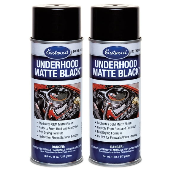 Eastwood Underhood Black Matte Acrylic Lacquer Aerosol Spray Paint 11 oz 2 Pack