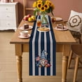 thumbnail image 2 of Patriotic Gnomes Table Runner 90 Inches, Independence 250 Memorial Navy Striped Bed Runner Dresser Scarves Tabletop for Indoor Outdoor Parties/Ceremony/Banquet, 13" x 90", 2 of 9