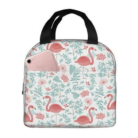 Insulated Lunch Bag for Women Men - Flamingo Banana Leaf Leakproof Cooler Lunch Box for Women Men  Lunch Tote Bags for Work School Picnic Travel