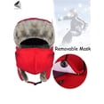 thumbnail image 4 of PULLIMORE Men Women Trooper Trapper Hat Warm Winter Hats with Ear Flap Faux Fur Hunting Aviator Hat (Nary Blue), 4 of 8