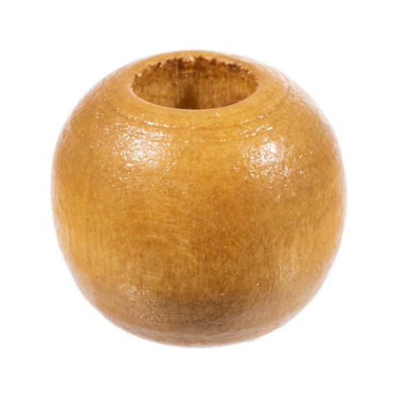 Craft County Round Wooden Beads for DIY Jewelry Making Necklaces & Bracelets or Macrame Crafts - Multiple Sizes & Paint / Stain Options Available