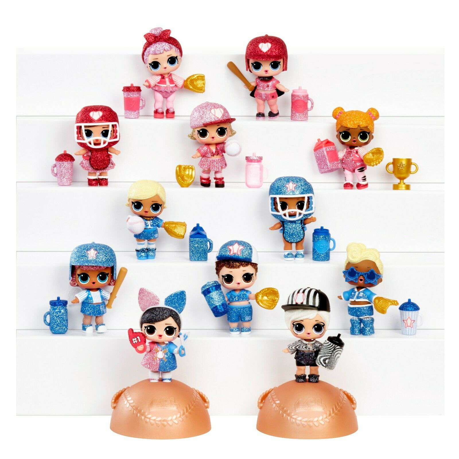 LOL Surprise All Stars BBs Heartbreakers & Lucky Stars Set of 2 Mystery Packs (1 RANDOM Figure From Each Baseball Team!)
