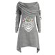 thumbnail image 1 of Vestido de manga larga para mujer Bufanda Cuello Vestido estampado de Navidad Vestido casual Fridja  NMB427, 1 of 1