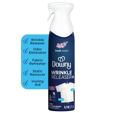 Downy Wrinkle Releaser and Refresher Fabric Spray, Static Remover and Odor Eliminator, Fresh Scent, 9.7 oz