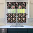 thumbnail image 3 of Kitchen Curtains and Valance Set 24 Inch Tier Pioneer Colorful Floral Curtains Small Drapes for Cafe Living Room Bathroom Farmhouse 3 Pieces Set Rod Pocket, 3 of 6