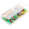 thumbnail image 1 of Colored push pins Colored push pins 150 points Standard push pins Steel tip and clear plastic head, 1 of 4