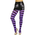thumbnail image 5 of ToBeInStyle Women's Full Footed Wide Striped Tights - Black And Purple, 5 of 6