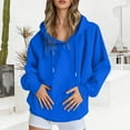 thumbnail image 2 of Meichang Hoodies for Women Oversized Long Sleeve Solid Pullover Tops Loose Hooded Sweatshirt with Pocket Fall Winter Clothes, 2 of 6