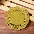 thumbnail image 2 of BQBQERT 50Pcs/Set 3.5 Inch Hollow Floral Embossed Round Lace Paper Doilies Wedding Party Tableware Metallic Gold Placemat Decoration, 2 of 9