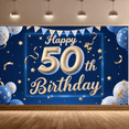 thumbnail image 5 of Yatrandify Colorful Design Happy Birthday Banner Decorative Balloons 50th Celebration Backdrop for Birthday Party Indoor Event Photo Shoot, 5 of 8