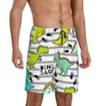 thumbnail image 2 of Bixox Men's Funny Dinosaurs on Stripes printed lightweight casual shorts, soft sleep shorts with pockets., 2 of 7