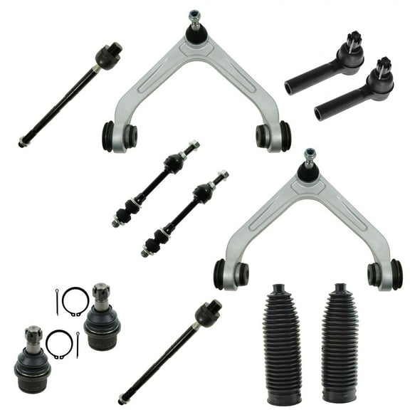 TRQ 12pc Kit Tie Rod Control Arm Ball Joint Sway Bar Link Rack Boot Bellow PSA59665