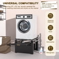 thumbnail image 6 of VEIKOUS Washer Dryer Pedestal Stand, 29"L x 29"W x 22"H Washing Machine Stand w/ Storage Shelf & Retractable Laundry Basket Holder, 300 lbs capacity, Black, 6 of 15