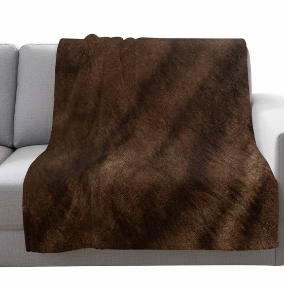 Dark Brown Wood Grain Fleece Throw Blanket Lightweight Vintage Farmhouse Ombre Wood Texture Fuzzy Flannel Throws Super Soft Cozy Flannel Blanket for Couch, Sofa, Bed, Travel 50"x60"