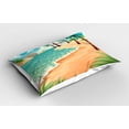 thumbnail image 2 of Ambesonne Tropical Pillow Sham 2 Pack, Summer Vacation, 26"x20", Peach Sea Green, 2 of 3