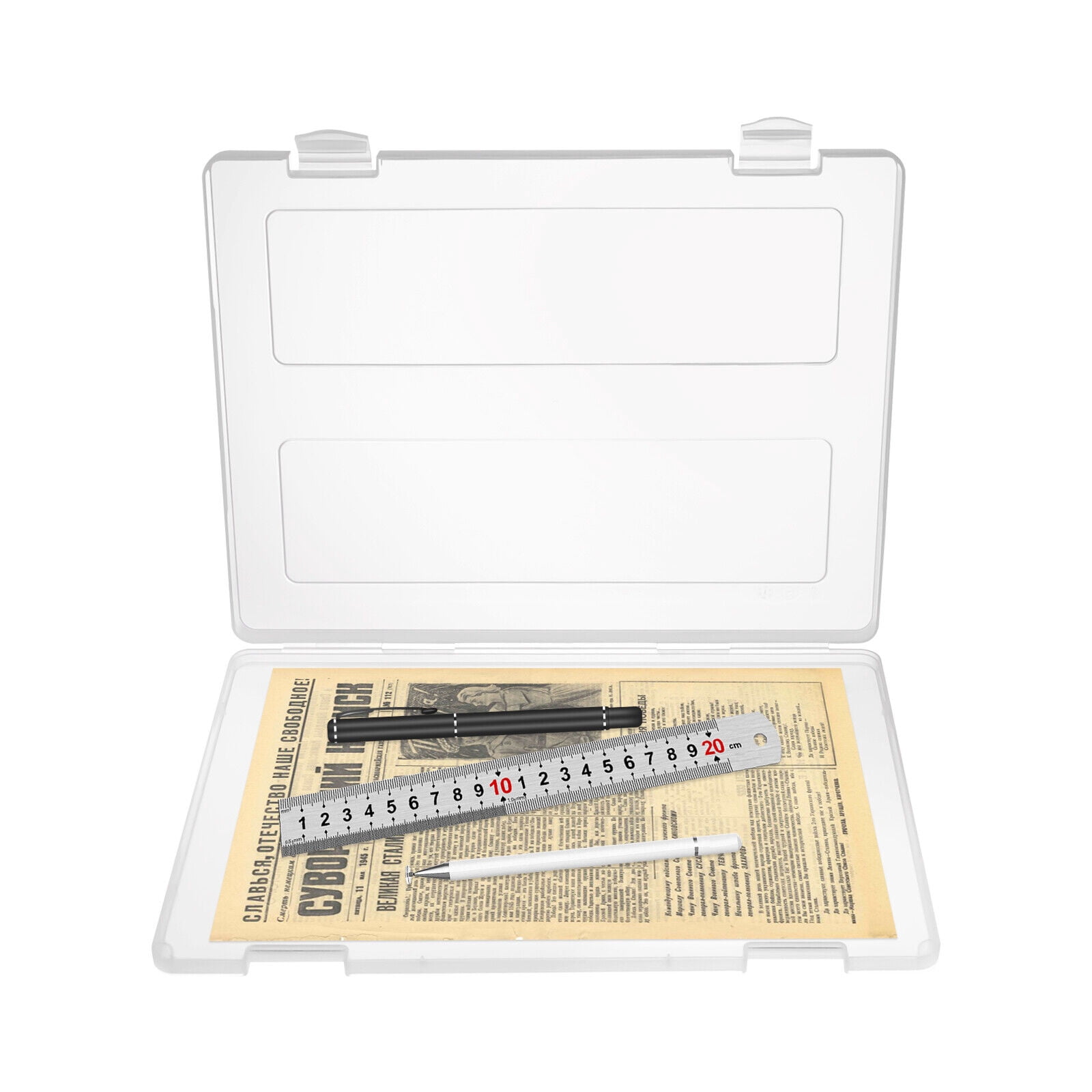 Clear Snap-tight Design File Box, Document Organizer Box,15 Boxes Paper Storage Box Office Accessory PP