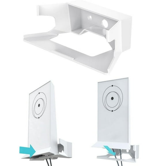 Starlink Gen 2 Router Wall Mount Bracket – ABS Plastic Space-Saving Holder for Rectangular Starlink V2 Router, Easy Install, Modern White Design