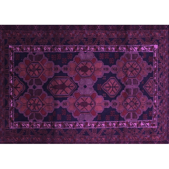 Ahgly Company Indoor Rectangle Persian Purple Traditional Area Rugs, 6' x 9'