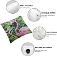 thumbnail image 4 of HENGT Watercolor Flamingo Tropical Green Pink Pillow Cover Farmhouse Decorative Throw Pillow Cover Square Cushion Case for Home Sofa Couch Decoration, 4 of 6