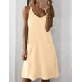 thumbnail image 3 of Vestido Zeagoo para verano, minimangas, casual, playa, para mujer, color beige, 3 of 6