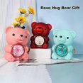 thumbnail image 2 of Preserved Rose Teddy Bear Gift with Heart Necklace Eternal Flower Bear Gift Box (Red), 2 of 5