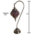 thumbnail image 5 of Silver Fever Handcrafted Mosaic Turkish Lamp Moroccan Glass Table Desk Bedside Light Bronze Base with E12 Bulb Blue Ornament, 5 of 11
