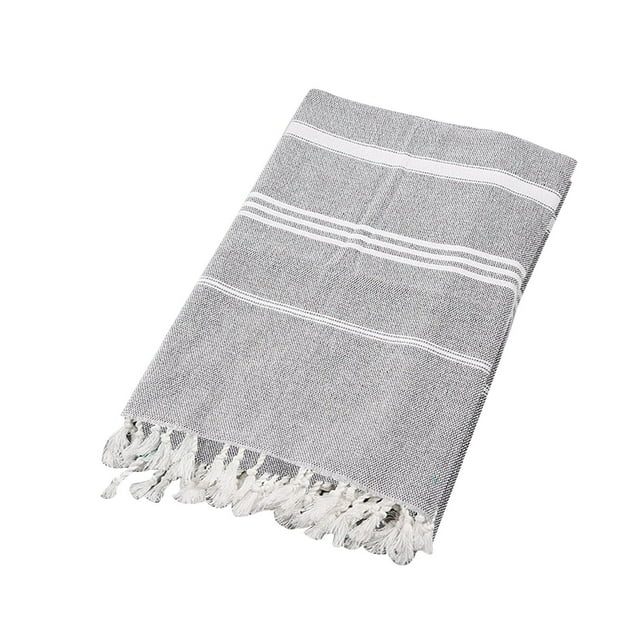 Serviette de Plage en Coton Pur : Turque, Antiadhésive, à Franges, pour Plage/piscine/extérieur