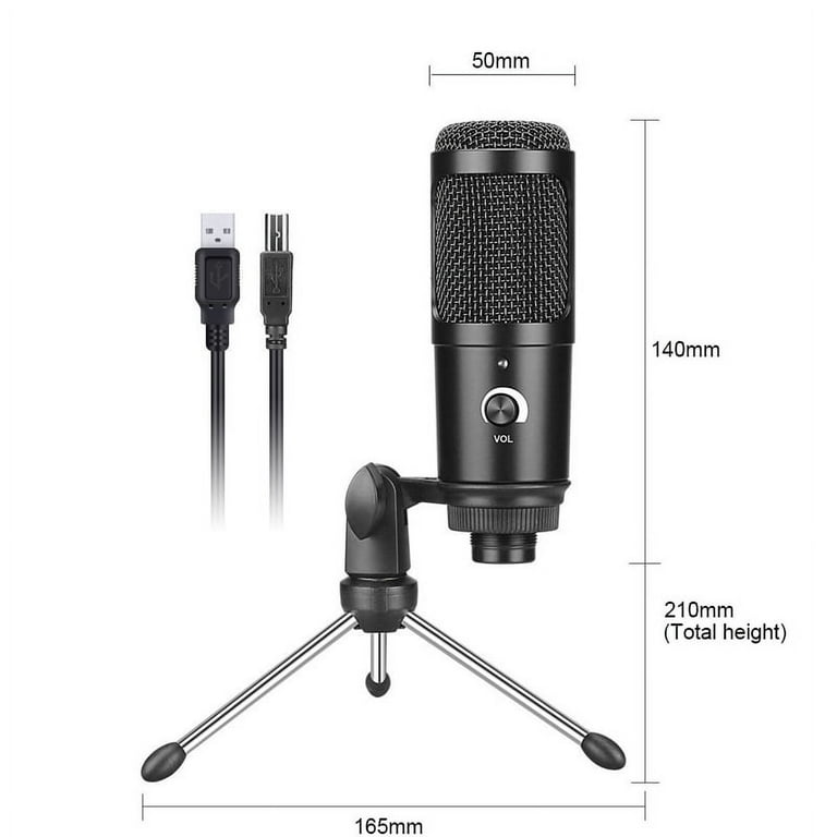 FIFINE USB Microphone, Metal Condenser Recording Microphone for Laptop MAC  or Windows Cardioid Studio Recording Vocals, Voice Overs,Streaming