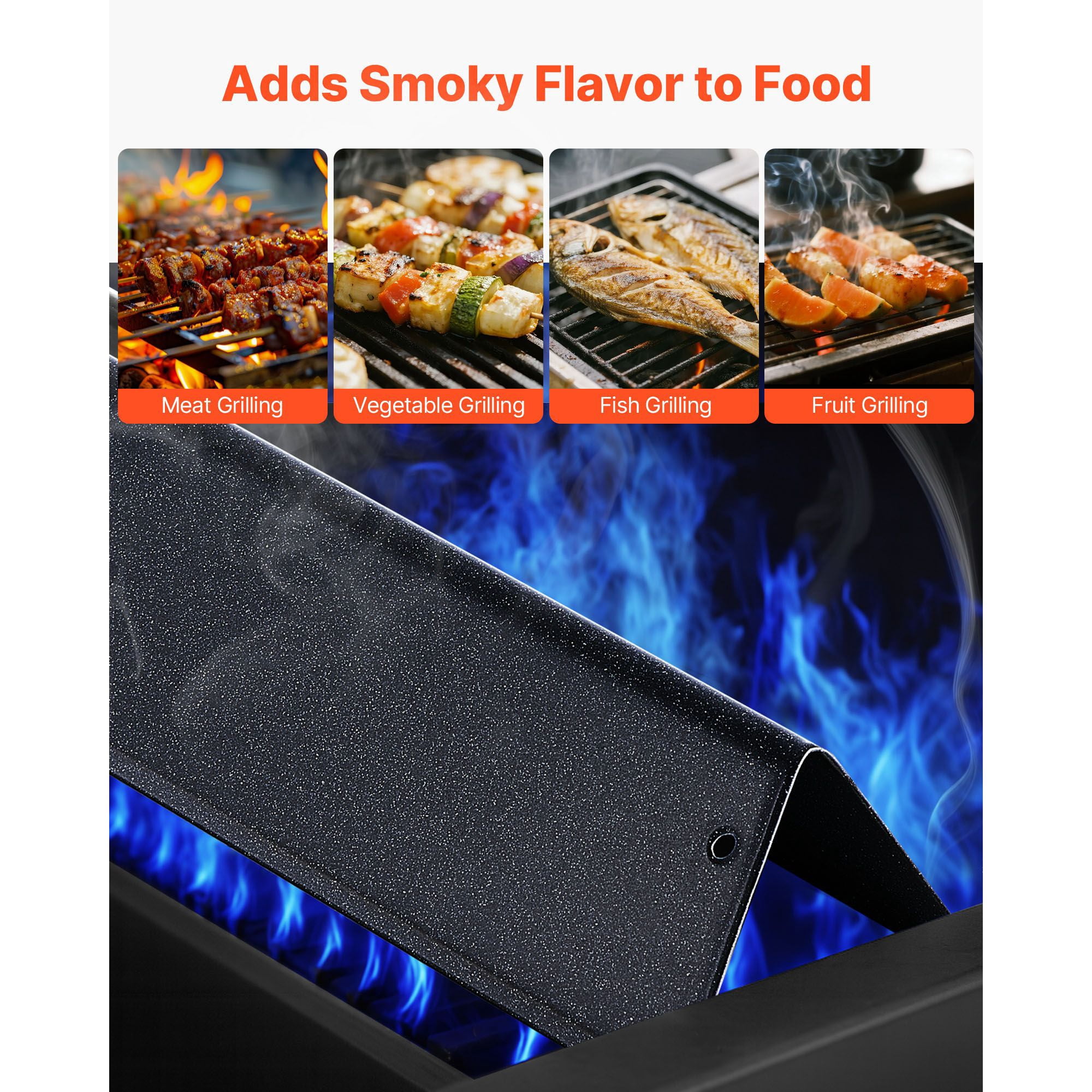 Flavorizer Bars 3-Pack Snowflake Porcelain Enameled Steel Compatible with Weber Spirit I and II 200 Series Gas Grills
