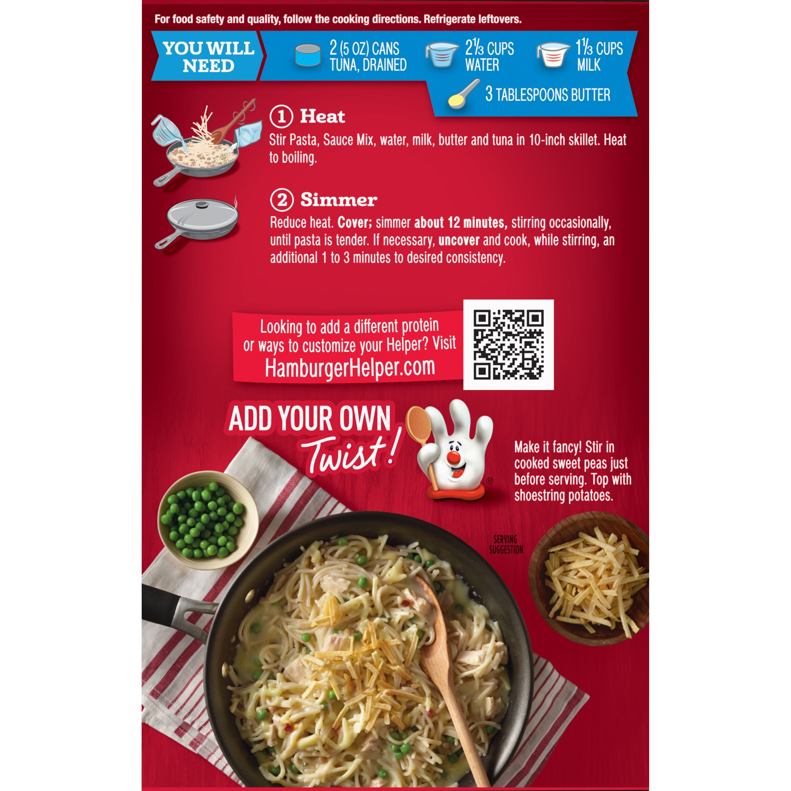 Tuna Helper Tetrazzini Pasta with Real Cheese, 7.3 Ounces Box
