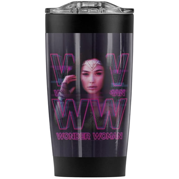 Wonder Woman 1984 Vaporwave Stainless Steel Tumbler 20 oz Coffee Travel Mug/Cup, Vacuum Insulated & Double Wall with Leakproof Sliding Lid | Great for Hot Drinks and Cold Beverages