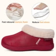 thumbnail image 5 of Women's Micro Suede Cozy Memory Foam Winter Slippers with Fuzzy Faux Fur Collar and Indoor Outdoor Rubber Sole Red,11/12 US, 5 of 6