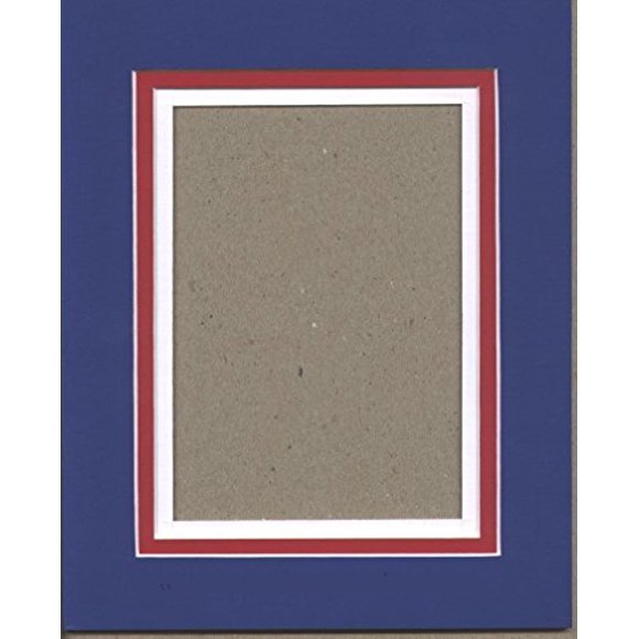 CountryArtHouse Tapis Photo Patriotique Triple 11x14, Coupe Biseautée pour Photo Ou Image 8x10