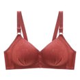 thumbnail image 3 of Swuxness Women's Push Up Wireless Bra, Womens Bras, Women Solid Color Seamless Push Up Breathable Comfortable Back Closure Everyday Wear Bra Red, 42/95B, 3 of 5