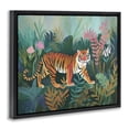thumbnail image 4 of Stupell Industries Tiger in Jungle Leaves Animals & Insects Painting Black Floater Framed Canvas Art Print Wall Art, 31 x 25, 4 of 10