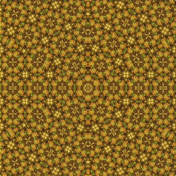 Ahgly Company Indoor Square Patterned Dark Bronze Brown Area Rugs, 4' Square