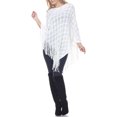 thumbnail image 2 of White Mark Women's Fringe Knit Poncho, One Size, 2 of 6