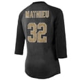 thumbnail image 3 of Women's Majestic Threads Tyrann Mathieu Black New Orleans Saints Name & Number Raglan 3/4 Sleeve T-Shirt, 3 of 3