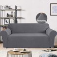 thumbnail image 2 of SHILIU-Stretch Sofa Slipcover 1 Piece Oversize Sofa Cover with Elastic Bottom, Jacquard Polyester Spandex Furniture Protector Sofa Covers for Living Room,Machine Washable, XL Sofa, Charcoal Gray, 2 of 4
