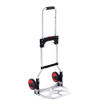 Folding Hand Truck and Dolly, 176 lbs Capacity, Aluminum Foldable Cart, Heavy-Duty Luggage Trolley Cart with Telescoping Handle and PP TPR Wheels for Home, Office, Shopping, Travel