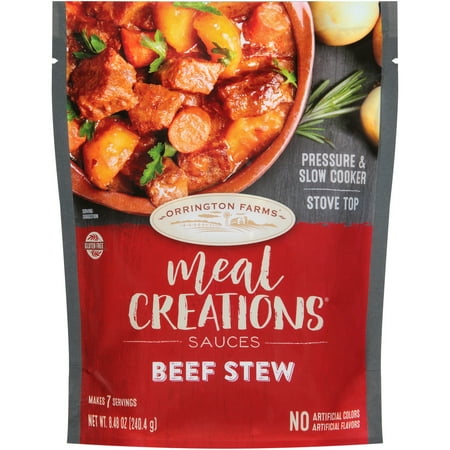 Orrington Farms Meal Creations Sauce, Beef Stew, Shelf Stable Regular Full Size 8.5 oz Pouch