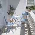 thumbnail image 4 of Bistro Table Set, Outdoor Furniture Bistro Sets,3 Piece Patio Set of Foldable Bistro Chairs and Table,Blue, 4 of 7